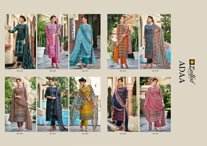 Adaa By Zulfat 001-010 Cotton Dress Material Catalog